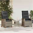 vidaXL Reclining Garden Chair Grey and Dark Grey Poly Rattan