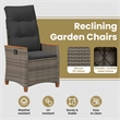 vidaXL Reclining Garden Chair Grey and Dark Grey Poly Rattan