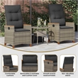 vidaXL Reclining Garden Chair Grey and Dark Grey Poly Rattan