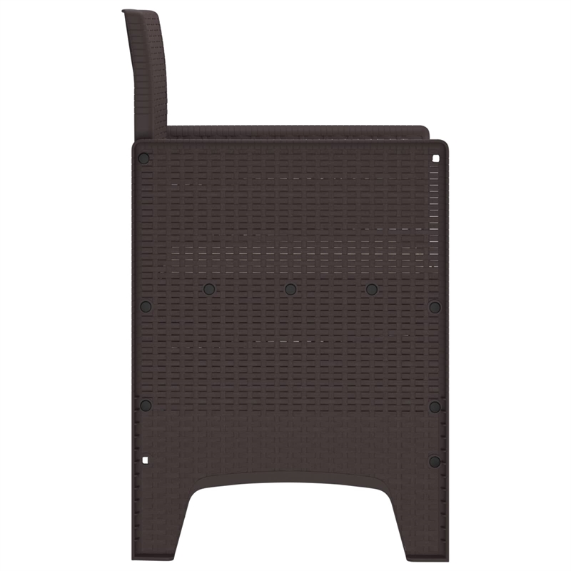 vidaXL Garden Chair 2 pcs Brown Polypropylene