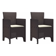 vidaXL Garden Chair 2 pcs Brown Polypropylene