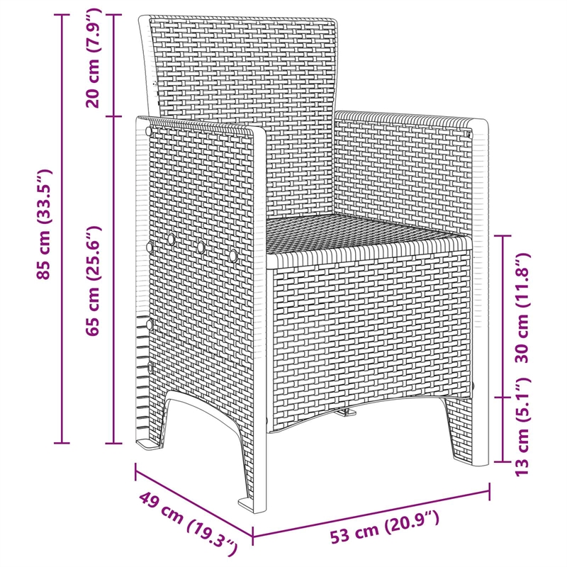 vidaXL Garden Chair 4 pcs Anthracite Polypropylene