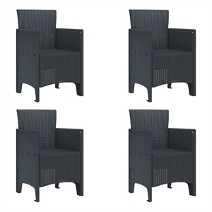 vidaXL Garden Chair 4 pcs Anthracite Polypropylene