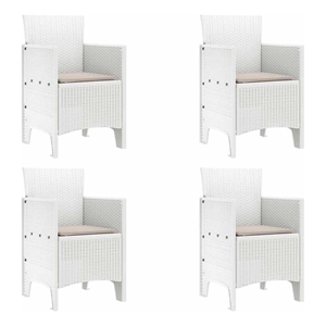 vidaXL Garden Chair 4 pcs White Polypropylene