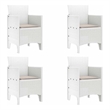 vidaXL Garden Chair 4 pcs White Polypropylene