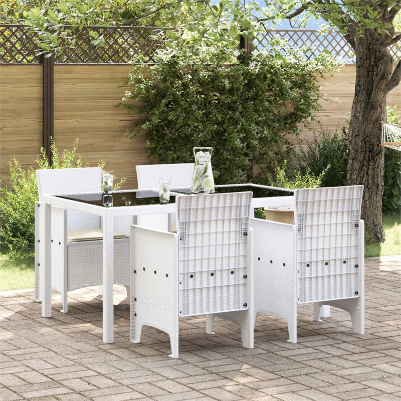 vidaXL Garden Chair 4 pcs White Polypropylene