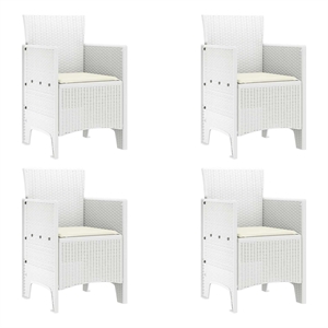 vidaXL Garden Chair 4 pcs White Polypropylene
