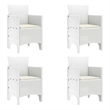 vidaXL Garden Chair 4 pcs White Polypropylene