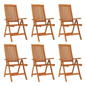 vidaXL Folding Patio Chairs 6 pcs Solid Wood Eucalyptus