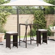 vidaXL Patio Bar Stools with Cushions 2 pcs Brown Poly Rattan
