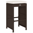 vidaXL Patio Bar Stools with Cushions 2 pcs Brown Poly Rattan