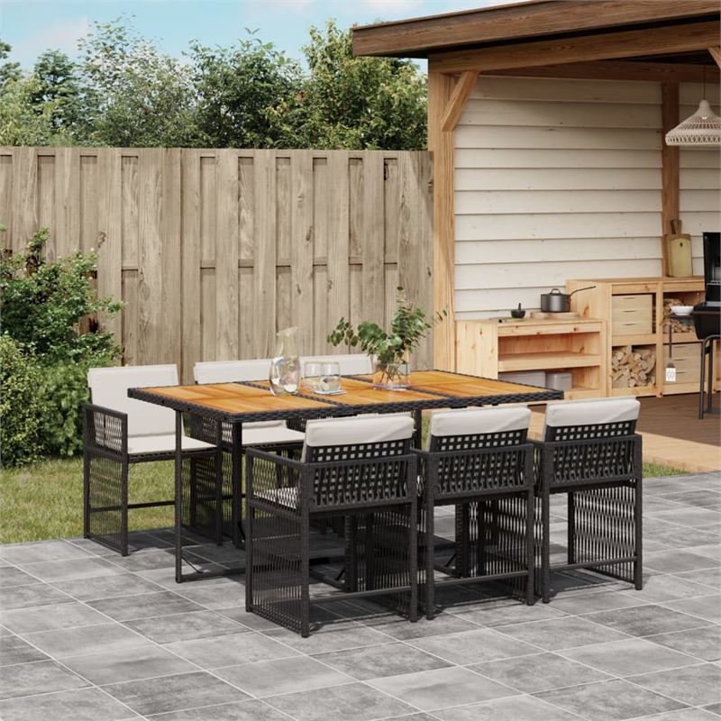 vidaXL Outdoor Dining Set Black/Cream white