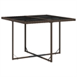 vidaXL 5 Piece Patio Dining Set with Cushions Brown Poly Rattan