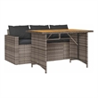 vidaXL 2 Piece Patio Dining Set with Cushions Gray Poly Rattan