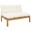 vidaXL Middle Sofa Unit 2 pcs Natural and Cream White Acacia Wood
