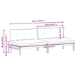 vidaXL Middle Sofa Unit 2 pcs Natural and Cream White Acacia Wood