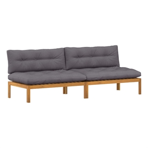vidaXL Middle Sofa Unit 2 pcs Natural and Dark Grey Acacia Wood