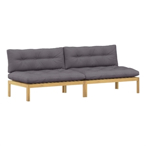 vidaXL Middle Sofa Unit Light Acacia and Dark Grey Acacia Wood
