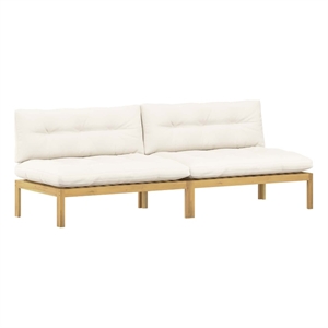 vidaXL Middle Sofa Unit Light Acacia and Cream White Acacia Wood