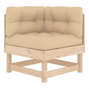 vidaXL Corner Sofa with Cushions Solid Wood Pine