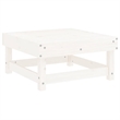 vidaXL Patio Footstools with Cushions 2pcs White Solid Wood Pine