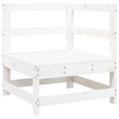 vidaXL Corner Sofa with Cushions White Solid Wood Pine