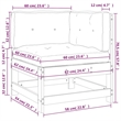 vidaXL Corner Sofa with Cushions White Solid Wood Pine