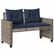 vidaXL 4 Piece Patio Sofa Set with Cushions Gray Poly Rattan Glass