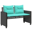 vidaXL 4 Piece Patio Sofa Set with Cushions Black Poly Rattan Glass