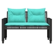 vidaXL 4 Piece Patio Sofa Set with Cushions Black Poly Rattan Glass