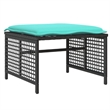 vidaXL 4 Piece Patio Sofa Set with Cushions Black Poly Rattan Glass