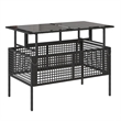 vidaXL 4 Piece Patio Sofa Set with Cushions Black Poly Rattan Glass