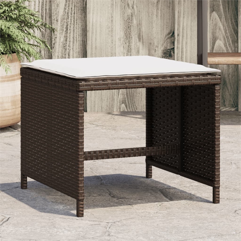 vidaXL Patio Stools with Cushions 4 pcs Brown 15.7