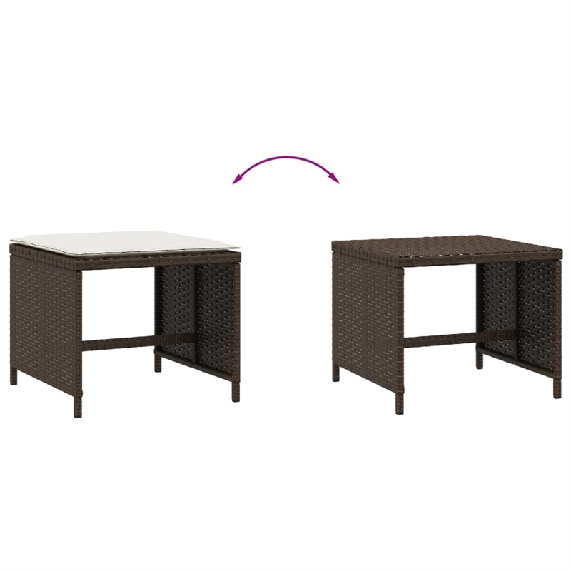 vidaXL Patio Stools with Cushions 4 pcs Brown 15.7
