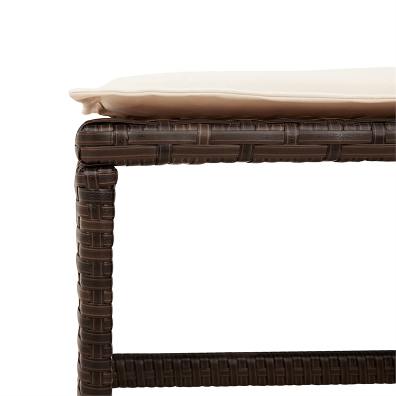vidaXL Patio Stools with Cushions 4 pcs Brown 15.7
