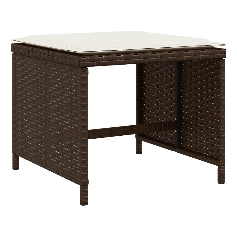 vidaXL Patio Stools with Cushions 4 pcs Brown 15.7