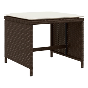 vidaXL Patio Stools with Cushions 4 pcs Brown 15.7&quotx15.7&quotx13.8&quot Poly Rattan