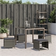 vidaXL Patio Stools with Cushions 4 pcs Gray 15.7