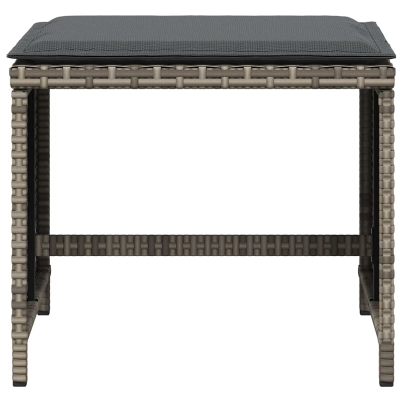 vidaXL Patio Stools with Cushions 4 pcs Gray 15.7
