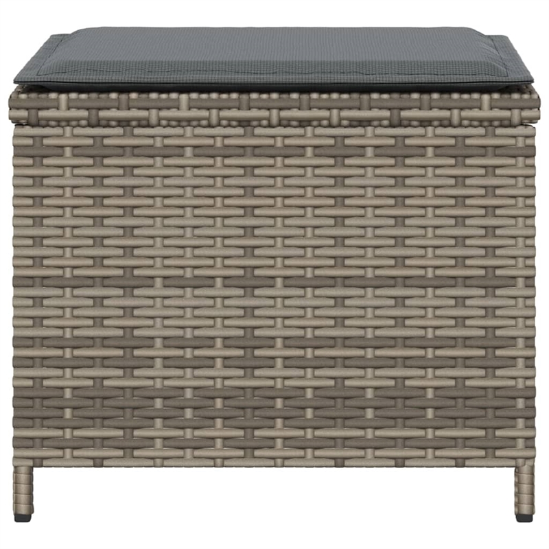 vidaXL Patio Stools with Cushions 4 pcs Gray 15.7