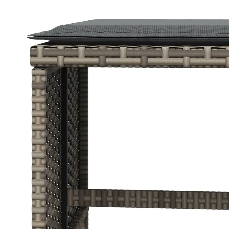 vidaXL Patio Stools with Cushions 4 pcs Gray 15.7