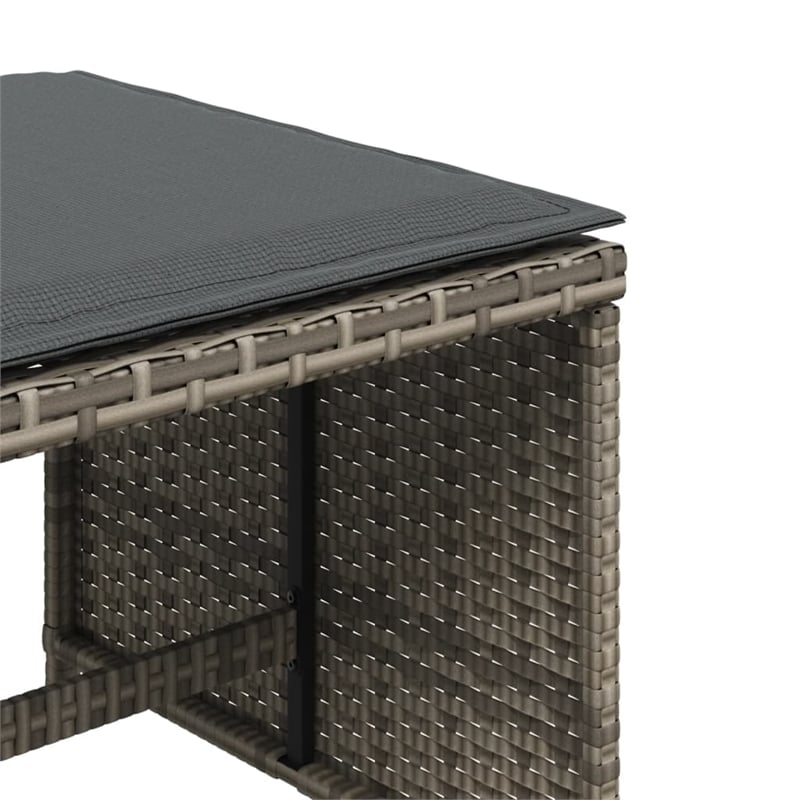 vidaXL Patio Stools with Cushions 4 pcs Gray 15.7