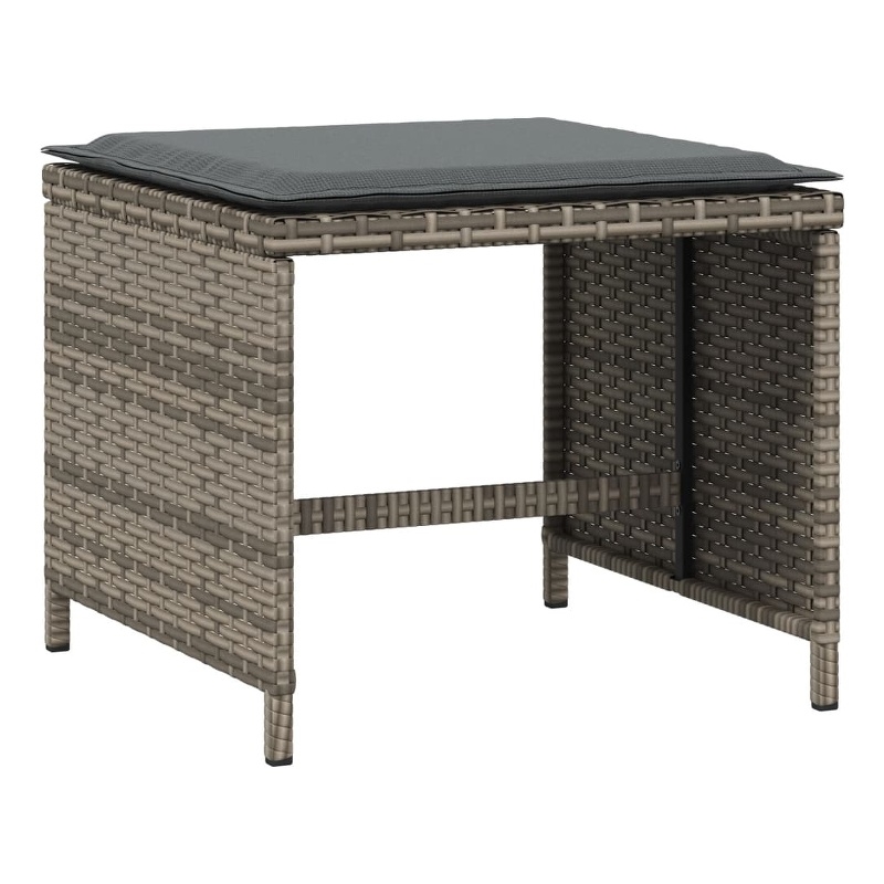 vidaXL Patio Stools with Cushions 4 pcs Gray 15.7