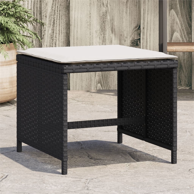 vidaXL Patio Stools with Cushions 4 pcs Black 15.7