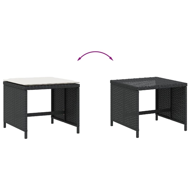 vidaXL Patio Stools with Cushions 4 pcs Black 15.7