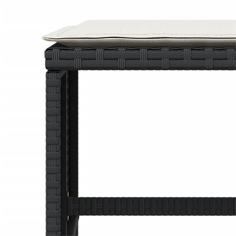 vidaXL Patio Stools with Cushions 4 pcs Black 15.7