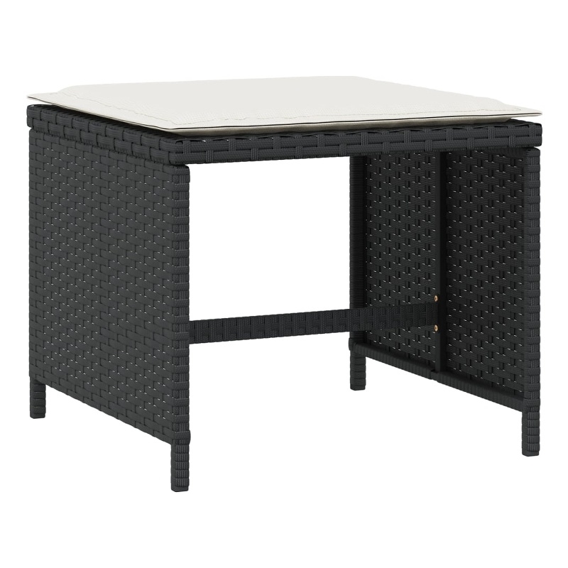 vidaXL Patio Stools with Cushions 4 pcs Black 15.7