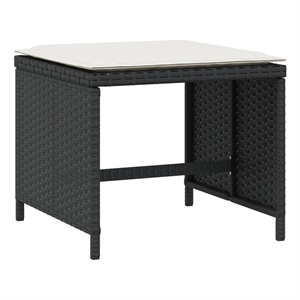 vidaXL Patio Stools with Cushions 4 pcs Black 15.7&quotx15.7&quotx13.8&quot Poly Rattan