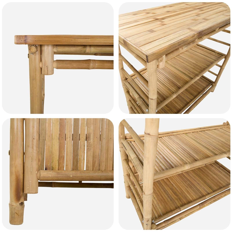 vidaXL Outdoor Bar Table Natural 43.31 x 19.69 x 41.34 in Bamboo