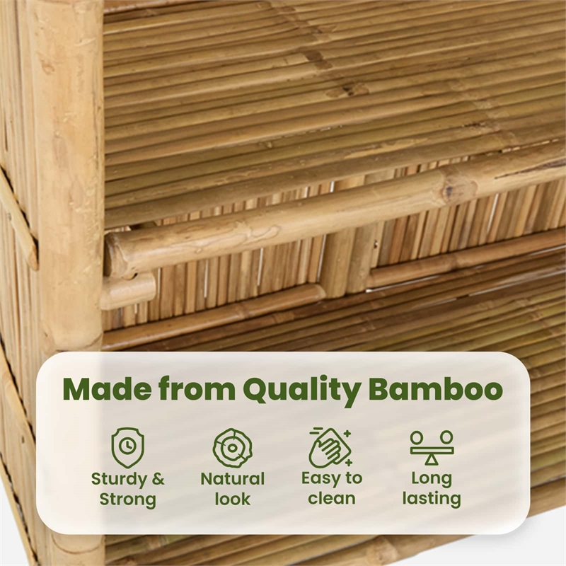 vidaXL Outdoor Bar Table Natural 45.28 x 21.65 x 41.34 in Bamboo